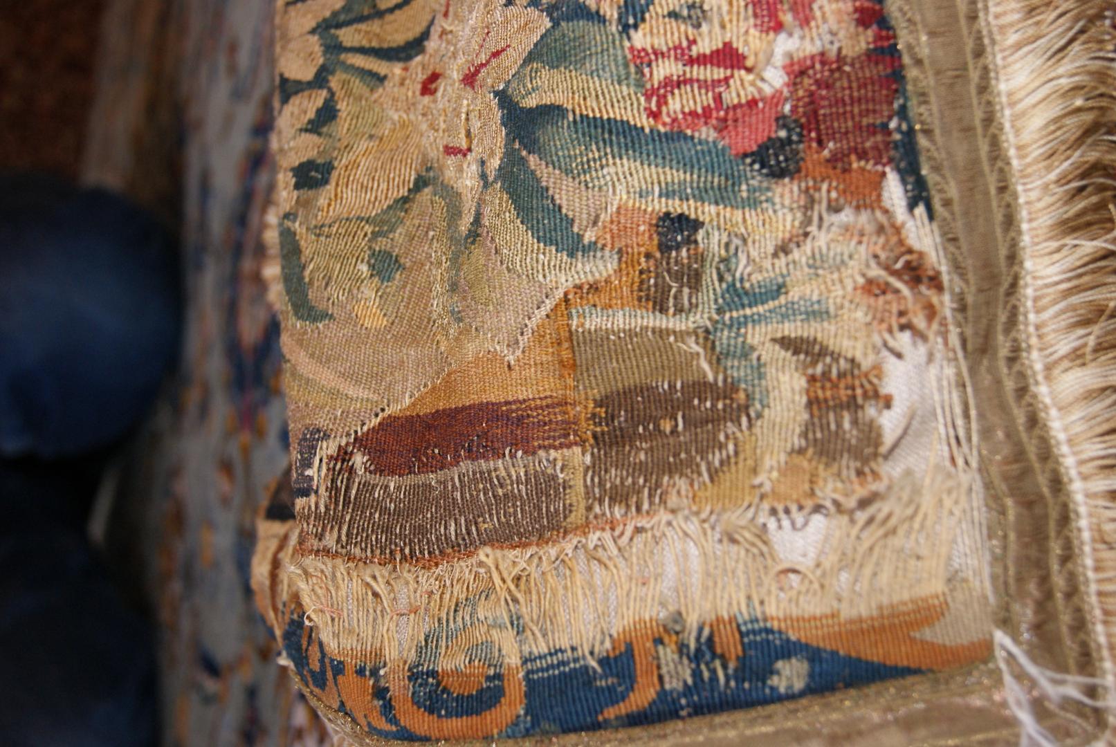 French Aubusson tapestry Pillow restoration French Aubusson tapestry Pillow restoration