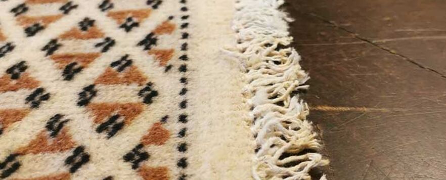 Pakistani Bokhara Hand Knotted Rug Fringe Restoration -after Pakistani Bokhara Hand Knotted Rug Fringe Restoration -after